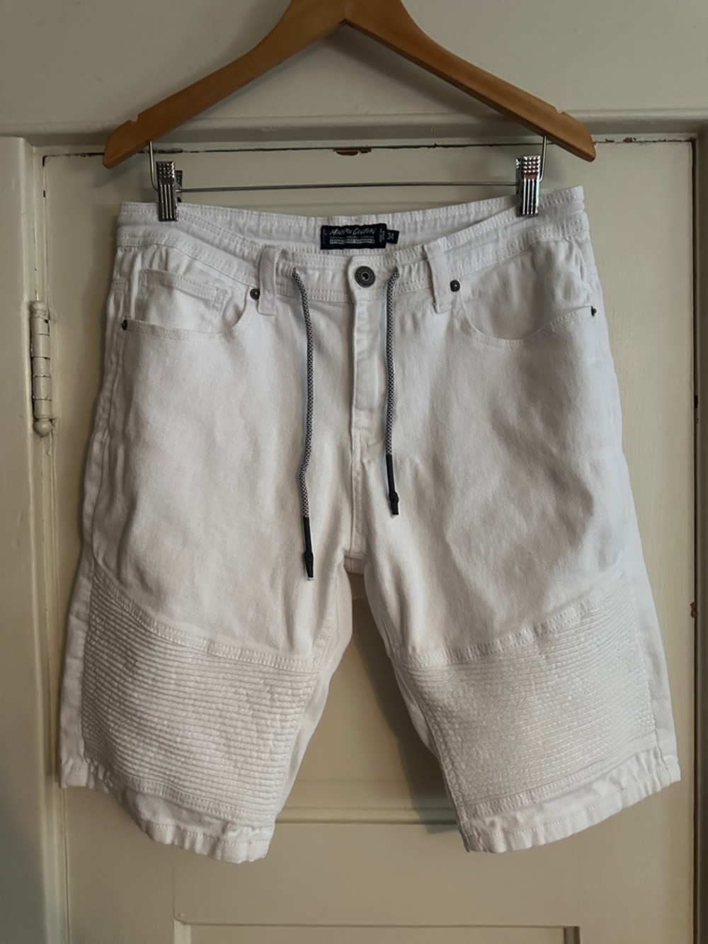 Men's Modern Culture White Denim Drawstring Shorts